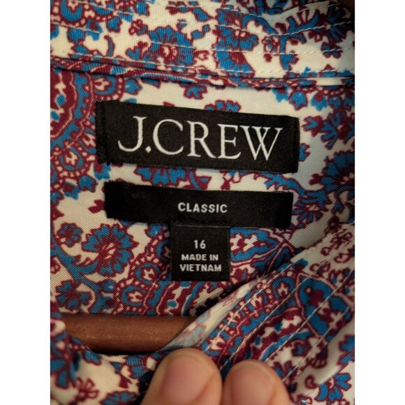 J Crew Classic-fit cupro blend shirt floral paisley women size 16 - Picture 2 of 7